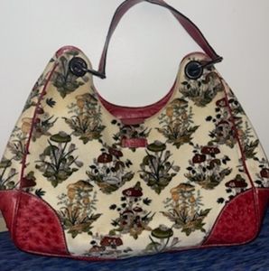 Gucci velour red purse with mushroom design